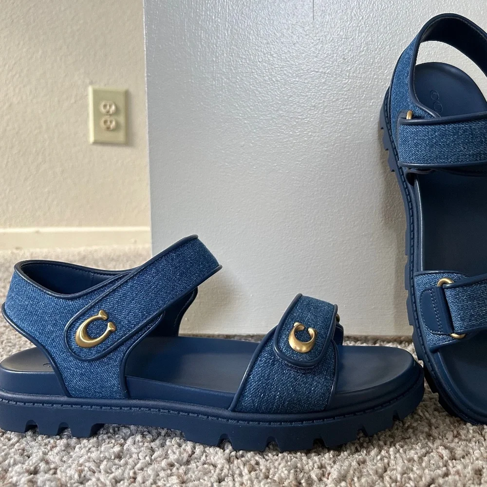 COACH Denim Brynn Sandal - Picture 9 of 10